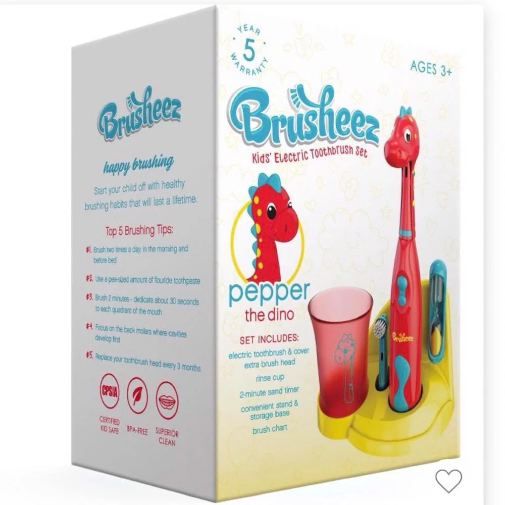 Brusheez Pepper The Dino Electric Toothbrush Set